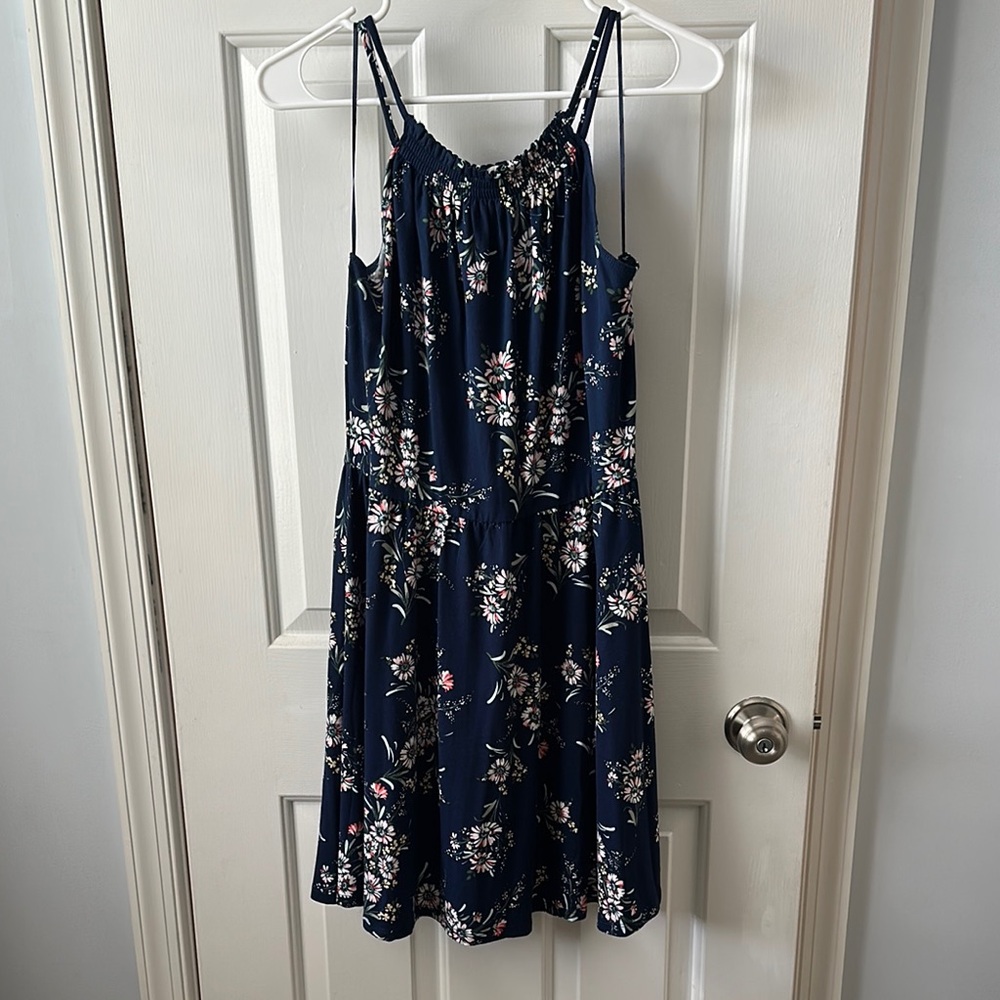 Nine Britton Floral Navy Midi Dress